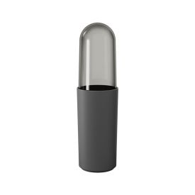 Porta Escova Dental Com Tampa Serene Coza 21Cm - Cinza Escuro