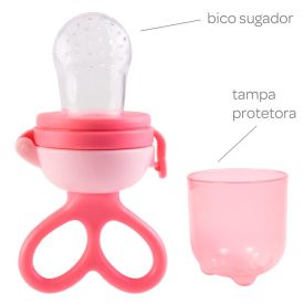 Porta Frutinha Sugador Em Silicone - Rosa