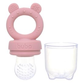 Porta Futinhas Em Silicone Ursinho Buba 6M - Rosa Claro