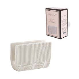 Porta Guardanapos De Cerâmica Oasis Hauskraft 12 Cm - Branco