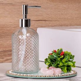 Porta Sabonete Líquido 380Ml Em Vidro Lyor - Transparente