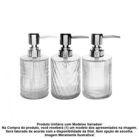 Porta Sabonete Líquido Sortido Lyor 250 Ml - Pump Prata