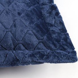 Porta Travesseiro Plush Provence Havan Casa - Azul Mariner