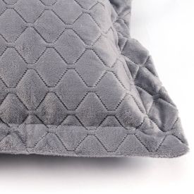 Porta Travesseiro Plush Provence Havan Casa - Cinza Ardósia