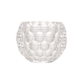 Porta Velas De Cristal Bolhas Lyor 7,5 Cm - Transparente