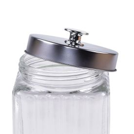 Pote Com Tampa De Metal 1,6 Litros Lyor - Vidro