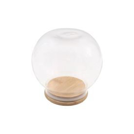 Pote De Vidro Com Tampa Bambu Redondo Havan Casa 800 Ml - Transparente