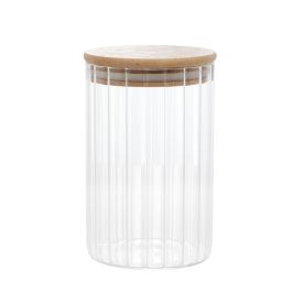Pote De Vidro Com Tampa Em Bambu Gourmet Wolff - 510ml