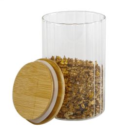 Pote De Vidro Com Tampa Em Bambu Gourmet Wolff - 510ml