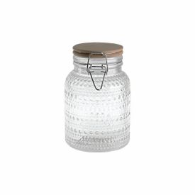 Pote Hermético Com Tampa De Bambu Havan Casa 900 Ml - Texturizado 