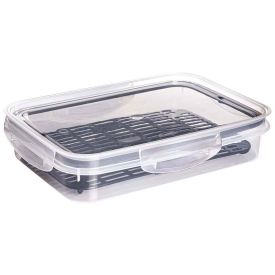 Pote Hermético De Plástico Com Escorredor Plasútil 1,1L - Transparente