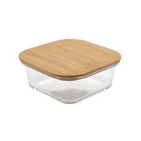 Pote Hermético Quadrado Com Tampa Inga 800 Ml - Bambu