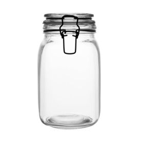 Pote Hermético Vintage Vidro Com Clipe De Metal 1,6 L Lyor - Vidro