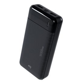 Power Bank 14.500Mah com Led Indicador Elg Preto Leve e Compacto