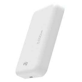 Power Bank Wireless 5000Mah Elg Branco Leve e Compacto