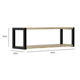 Prateleira 2 Niveis 64X20x20cm Nogueira Berlim Prat-K - Madeira