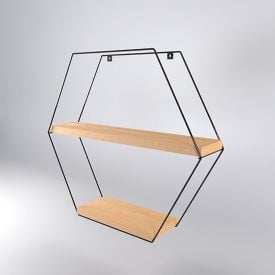 Prateleira Hexagonal Estilo Dicarlo - Pinus