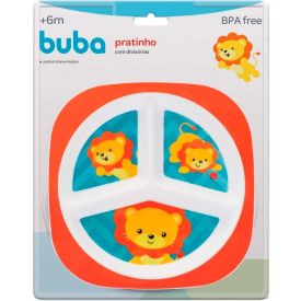 Prato Com Divisórias Animal Fun Buba - Leão