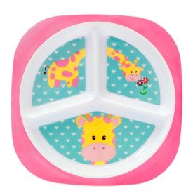 Prato Com Divisórias Animal Fun Buba - Girafa