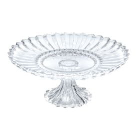 Prato De Bolo Com Pé Cristal Geneva Wolff - Transparente