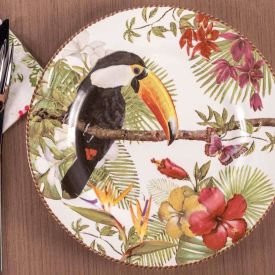 Prato De Sobremesa Alleanza De Cerâmica  - Tropico