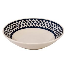 Prato Fundo New Trama Blue Biona By Havan Casa 20,5Cm - Cerâmica