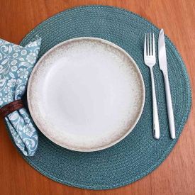 Prato Fundo Ivy Bege Havan Casa 21,5Cm - Cerâmica