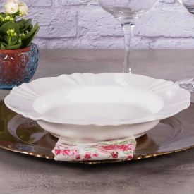 Prato Fundo Oxford Soleil White 24Cm - Porcelana