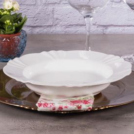 Prato Fundo Oxford Soleil White 24Cm - Porcelana