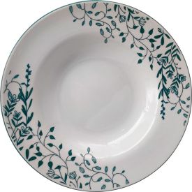 Prato Fundo  Aurora Havan Casa 23Cm - Branco e Verde