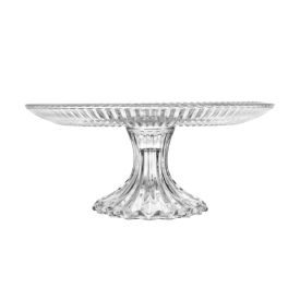 Prato Para Bolo Com Pé Renaissance Lyor 25 Cm - Transparente