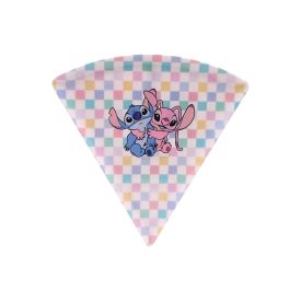 Prato Pizza Melamina Disney 22Cm - Stitch e Angel