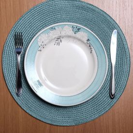 Prato Raso Biona Donna Isis  24Cm - Cerâmica Azul Claro