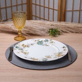 Prato Raso Blue Garden Havan Casa 28Cm - Branco e Floral