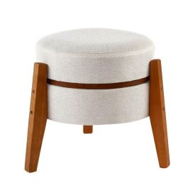 Puff Multiuso Jakarta 39X41 Cm Havan Casa - Marfim