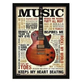 Quadro Retangular Fx Quadros 33Cm - Guitarra