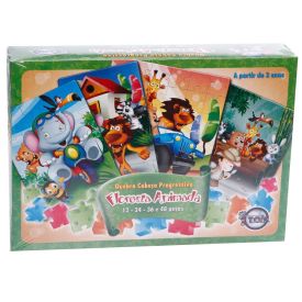 Conjunto 4 Quebra-Cabeças Floresta Animada Toia - Verde