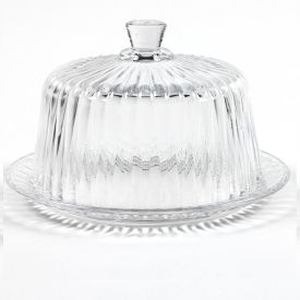 Queijeira De Vidro Com Tampa Radial Lyor 19,5Cm - Transparente
