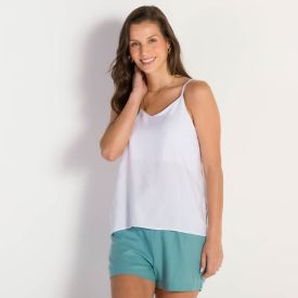 Regata Feminina De Alça Fina Viscose Patrícia Foster Branco