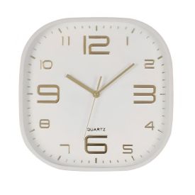 Relógio De Parede Fundo Branco Absoluto Havan Casa 30 Cm - Dourado