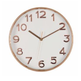 Relógio De Parede Com Fundo Branco Havan Casa 30 Cm - Rosé Gold