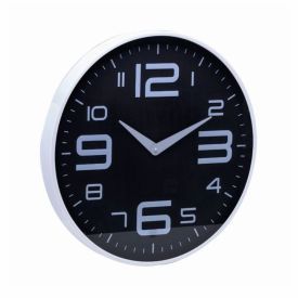 Relógio De Parede Lyor 30,5 Cm - Preto Com Branco