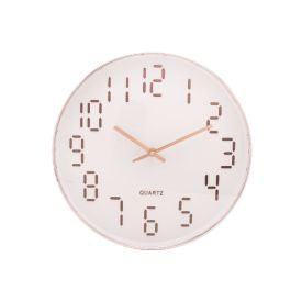 Relógio De Parede Lyor 30,5 Cm - Branco Com Rose 