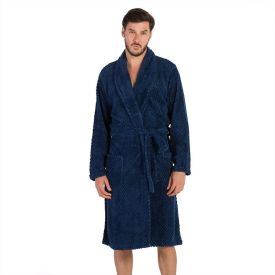 Roupão P Microfibra Masculino Marc Alain - Azul Profundo