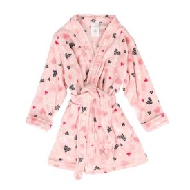 Roupão Infantil G Microfibra Lumini Havan Kids - Coração Rosa