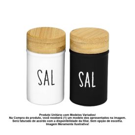 Saleiro De Vidro Com Tampa De Bambu Doha 90 Ml Hauskraft - Sortido