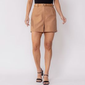 Short Feminino De Alfaiataria Com Cinto Patricia Foster