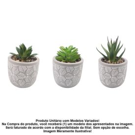 Suculenta Artificial Com Vaso De Cimento Havan Casa 10,5 Cm - Sortido