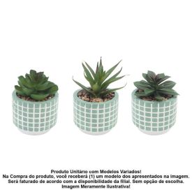 Suculenta Artificial Com Vaso De Cimento Havan Casa 9,8 Cm - Sortido