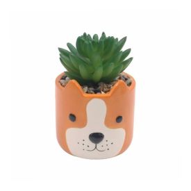 Suculenta Artificial Com Vaso 13 Cm Havan Casa - Laranja